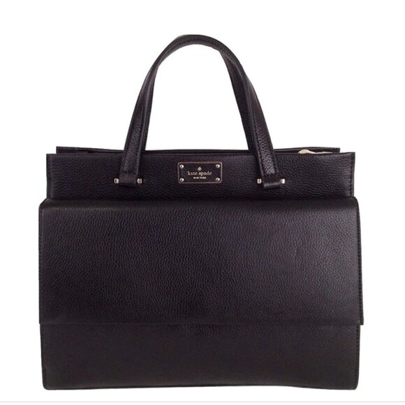 Kate Spade Carena Kay Street Pebble Leather Convertible Shoulder Bag Black - Picture 1 of 8
